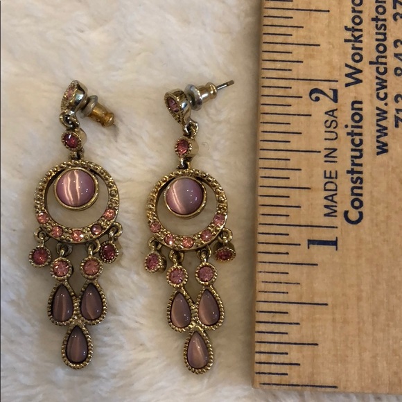 🎀🌸Pink🌸🎀 Gold Fashion Drop Dangle Earrings - Picture 2 of 3